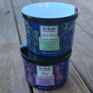 Dr. Teal’s Aromatherapy 3-Wick Candle Set – Stress Relief & Sleep Wellness